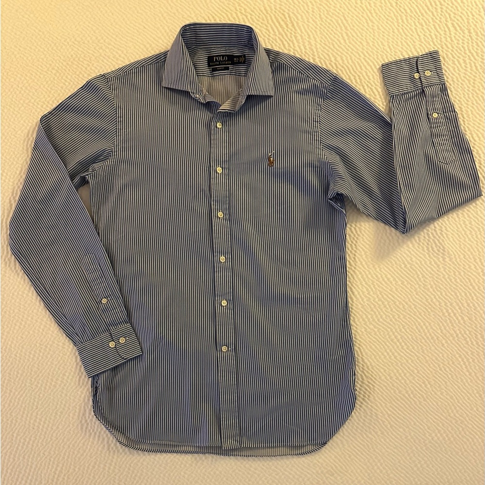 Ralph Lauren Blue and White Striped Casual Shirt